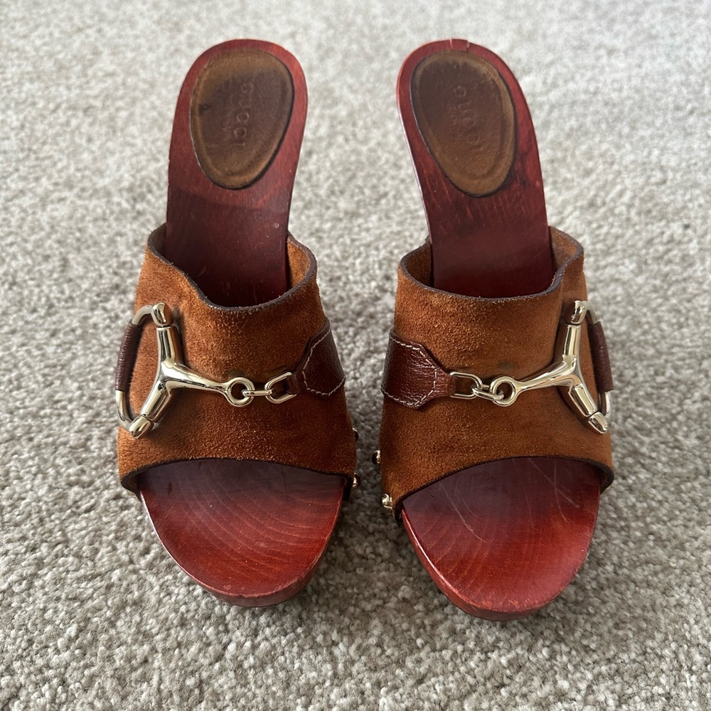Gucci horsebit clog heels